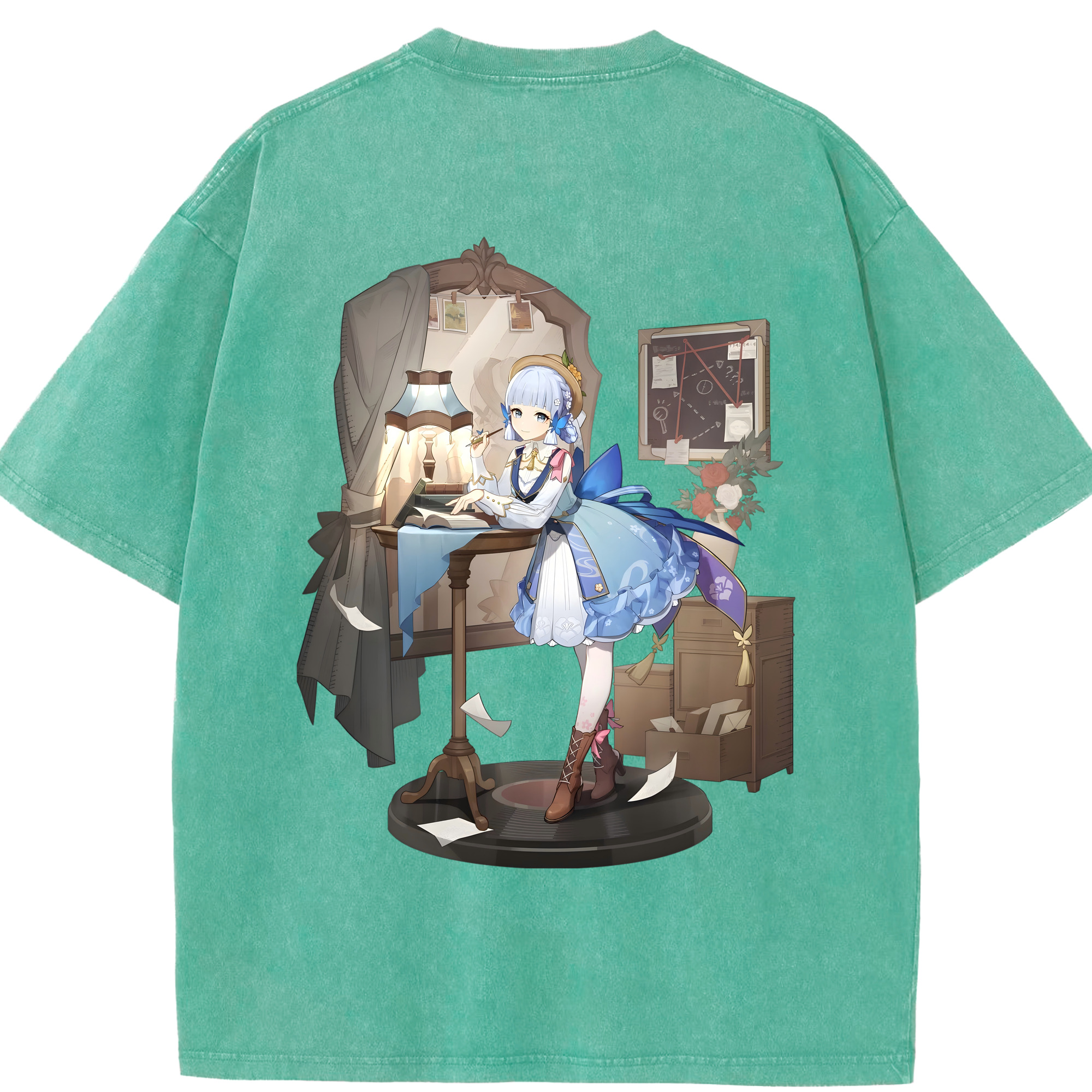げんし神 神里綾華 神宮寺レン genshin Kamimiya Ren 綿100% ヴィンテージ風 半袖Tシャツ（背面プリント）